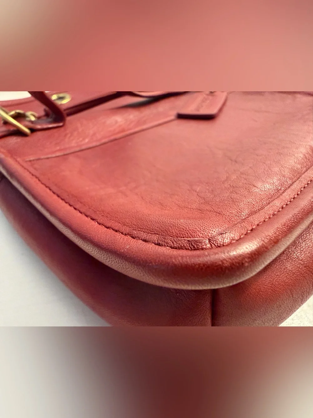 Coach highly sought vintage 9924 red “Casino Bag” leather crossbody.